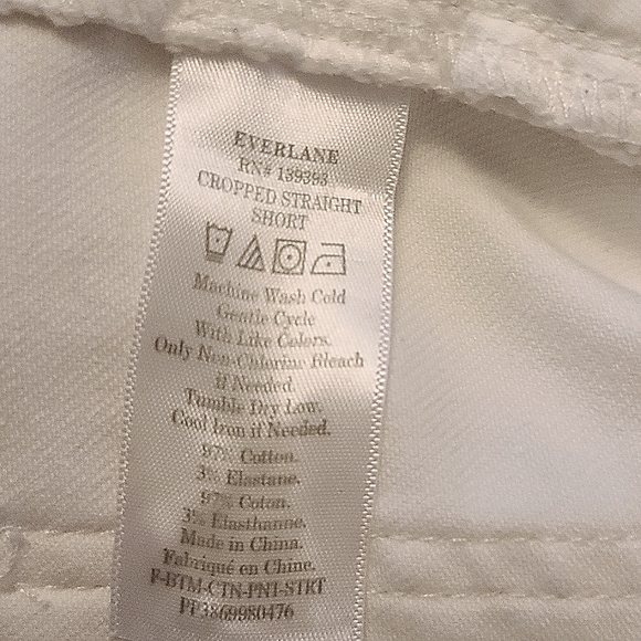 Everlane The Straight Leg Crop 8 Petite White - Picture 13 of 13